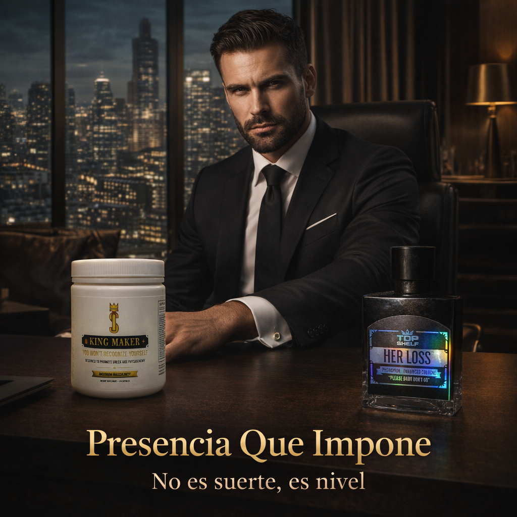 Combo Macho Alfa (Perfume con Feromonas Her Loss + Suplemento Varonil King Maker)